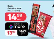 Nestle Chocolate Bars-40g/41.5g/52g Each