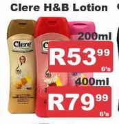 Clere H & B Lotion-6's x 400ml