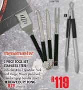 Megamaster 3 Piece Tool Set Stainless Steel