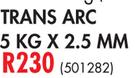 Afrox Vitamax Welding Rods Trans ARC-2.5mm x 5Kg Per Box