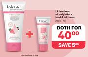 L.A. Lab Tissue Oil Body Lotion + Hand & Nail Cream (200ml+75ml)-For Both