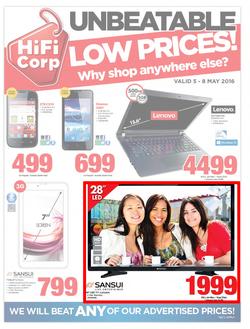 HiFi Corp : Unbeatable Low Prices (5 May - 8 May 2016), page 1