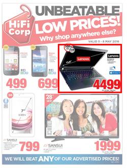 HiFi Corp : Unbeatable Low Prices (5 May - 8 May 2016), page 1