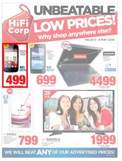HiFi Corp : Unbeatable Low Prices (5 May - 8 May 2016), page 1
