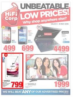 HiFi Corp : Unbeatable Low Prices (5 May - 8 May 2016), page 1