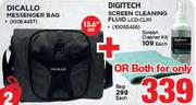 Dicallo 15.6" Messenger Bag+ Digitech Screen Cleaning Fluid LCD-CLR1-Each