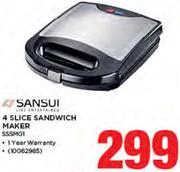 Sansui 4 Slice Sandwich Maker SSSM01