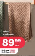 Velour Hand Towel-Each