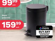 Black Pedal Bin-Each