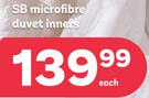 SB Microfibre Duvet Inners-Each