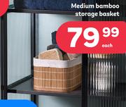 Medium Bamboo Storage Basket-Each