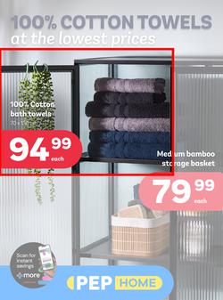 PEP Home : 100% Cotton Towels At The Lowest Prices (28 June - 24 July 2024), page 1