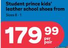 Student Prince Kids Leather School Shoes Sizes 8-1-Per Pair