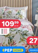 3/4 Microfibre Printed Duvet Cover Sets-Per Set