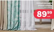 Unlined Microfibre Printed Curtains 140 x 218cm-Each