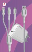 Funki Charger + 3 In 1 Cable