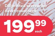 DB Printed Seersucker Duvet Coversets-Each