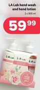 LA Lab Hand Wash And Hand Lotion-2 x300ml