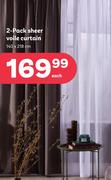 Cosy Comfort 2 Pack Sheer Voile Curtain 140 x 218cm-Each
