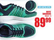 Boy's Sneakers With Knitted Upper (Size 2-5)