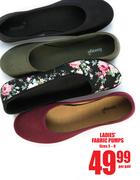Ladies Fabric Pumps (Size 3-9)-Per Pair