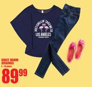 Girl's Denim Jeggings (7-14 Years