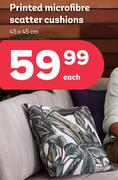 Printed Microfibre Scatter Cushions 45 x 45cm-Each