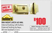 Builders Rim Night Latch 60 MM