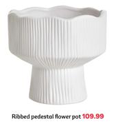 Ribbed Pedestal Flower Pot
