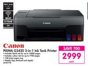 Canon Pixma G3420 3 In 1 Ink Tank Printer