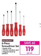 Mastercraft 6 Piece Screwdriver Set SCJ6-Per Set