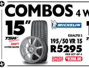 Combos 4 Wheels & 4 Tyres Michelin-15"-195/50 VR 15
