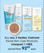 Yardley Oatmeal Facial Skin Care Products-Each