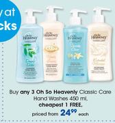 Oh So Heavenly Classic Care Hand Washes-450ml Each