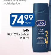 E45 Rich 24Hr Lotion-200ml Each