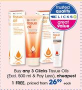 Clicks Tissue Oils(Excl. 500ml & Pay Less)-Each