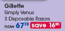 Gillette Simply Venus 3 Disposable Razors-Per Pack