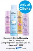 Oh So Heavenly Cool 'N Confident Anti Perspirants-120ml & 210ml Each
