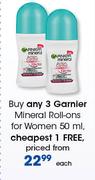 Garnier Mineral Roll Ons For Women-Each