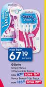 Gillette Simply Venus 3 Disposable Razors-Per Pack