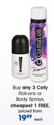 Coty Roll Ons Or Body Sprays-Each
