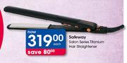 Safeway Salon Series Titanium Hair Straightener-Each