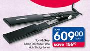 Toni & Guy Salon Pro Wide Plate Hair Straightener-Each