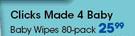 Clicks Made 4 Baby Baby Wipes 80 Pack-Per Pack