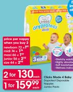 Clicks Made 4 Baby Dryprotect Disposable Nappies Jumbo Pack-Each