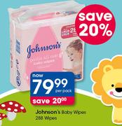 Johnson's Baby Wipes 288 Wipes-Per Pack