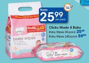 Clicks Made 4 Baby Baby Wipes 80 Pack-Per Pack