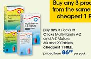 Clicks Multivitamin A-Z And A-Z Mature-30 & 90 Tablets Per Pack