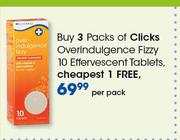 Clicks Overindulgence Fizzy Effervescent-10 Tablets Per Pack