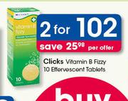 Clicks Vitamin B Fizzy 10 Effervescent Tablets-For 2